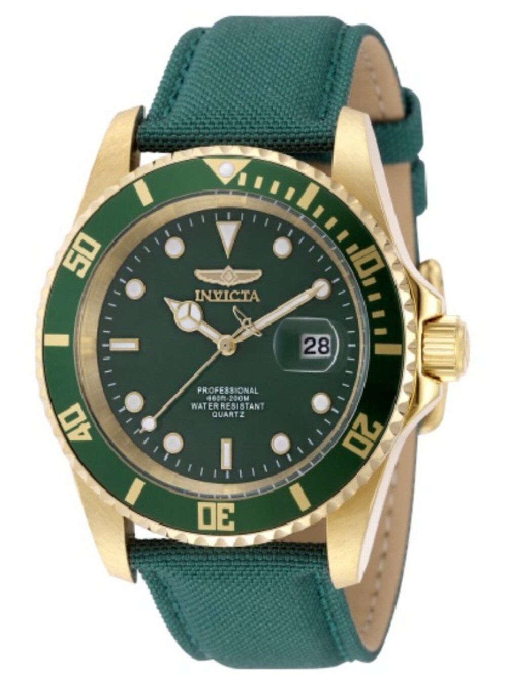 $295 Invicta Pro Diver Men's Green Gold 42mm Quartz Watch 51146 NIB